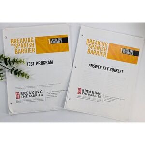 LOT 2📚Breaking the Spanish Barrier Level One Beginner Test Program & Answer Key
